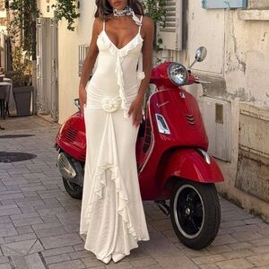 Outcast Louianna Maxi Dress in Bright White